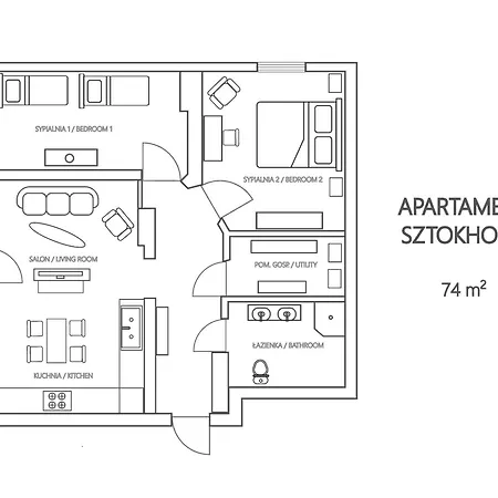 Sanhaus - Sztokholm - Z Balkonem 索波特